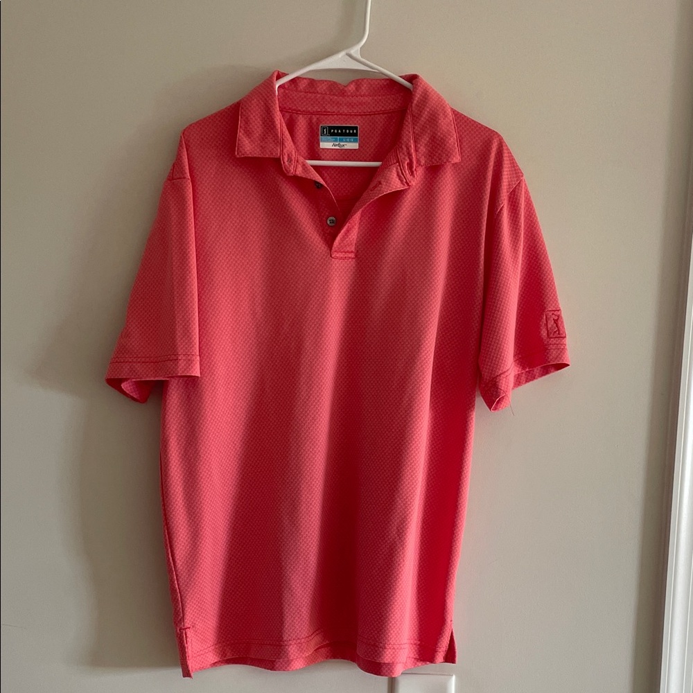 PGA Tour Men's Coral Pink Performance Polo